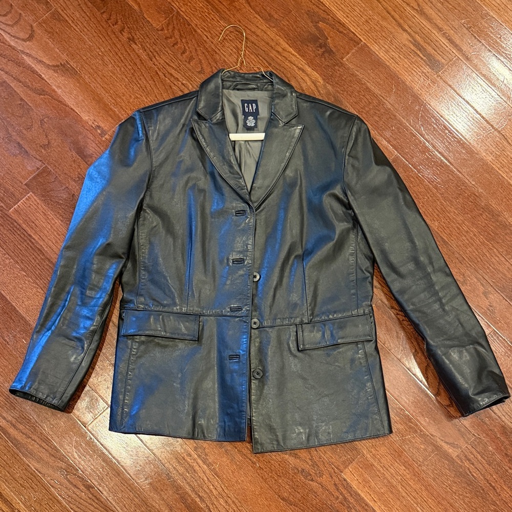 GAP Women's Black Leather Jacket